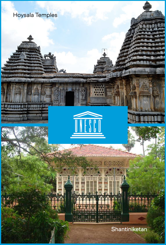 Shantiniketan and Sacred Ensembles of Hoysala Temples inscribed on the UNESCO World Heritage List